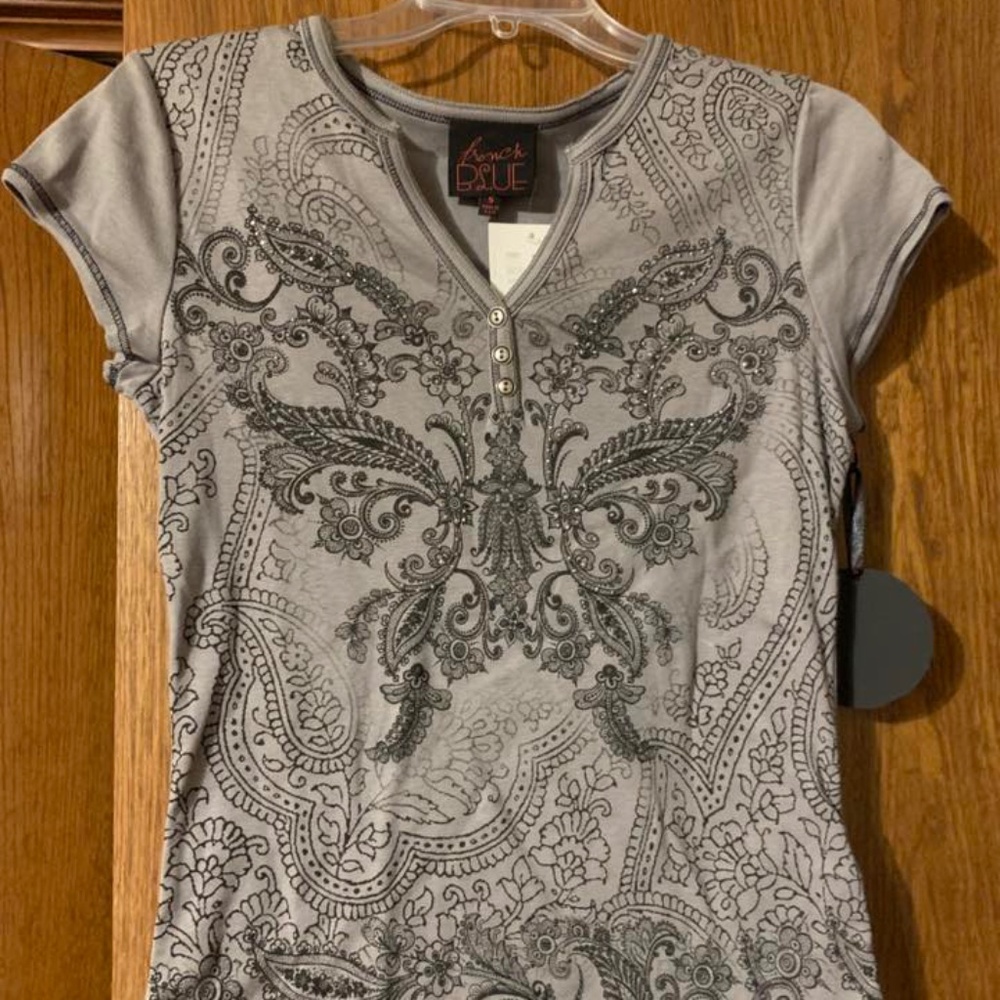 French Blue Brand Top